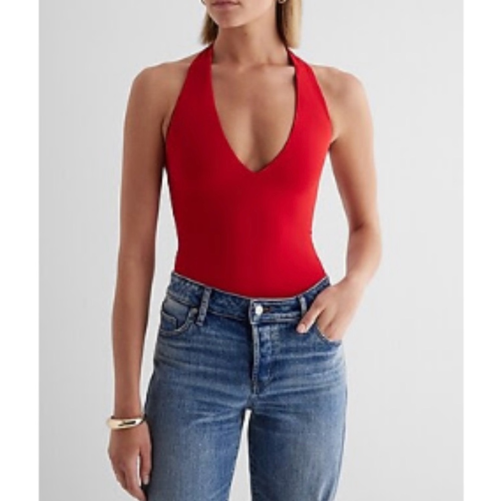 Red Halter Express Bodysuit